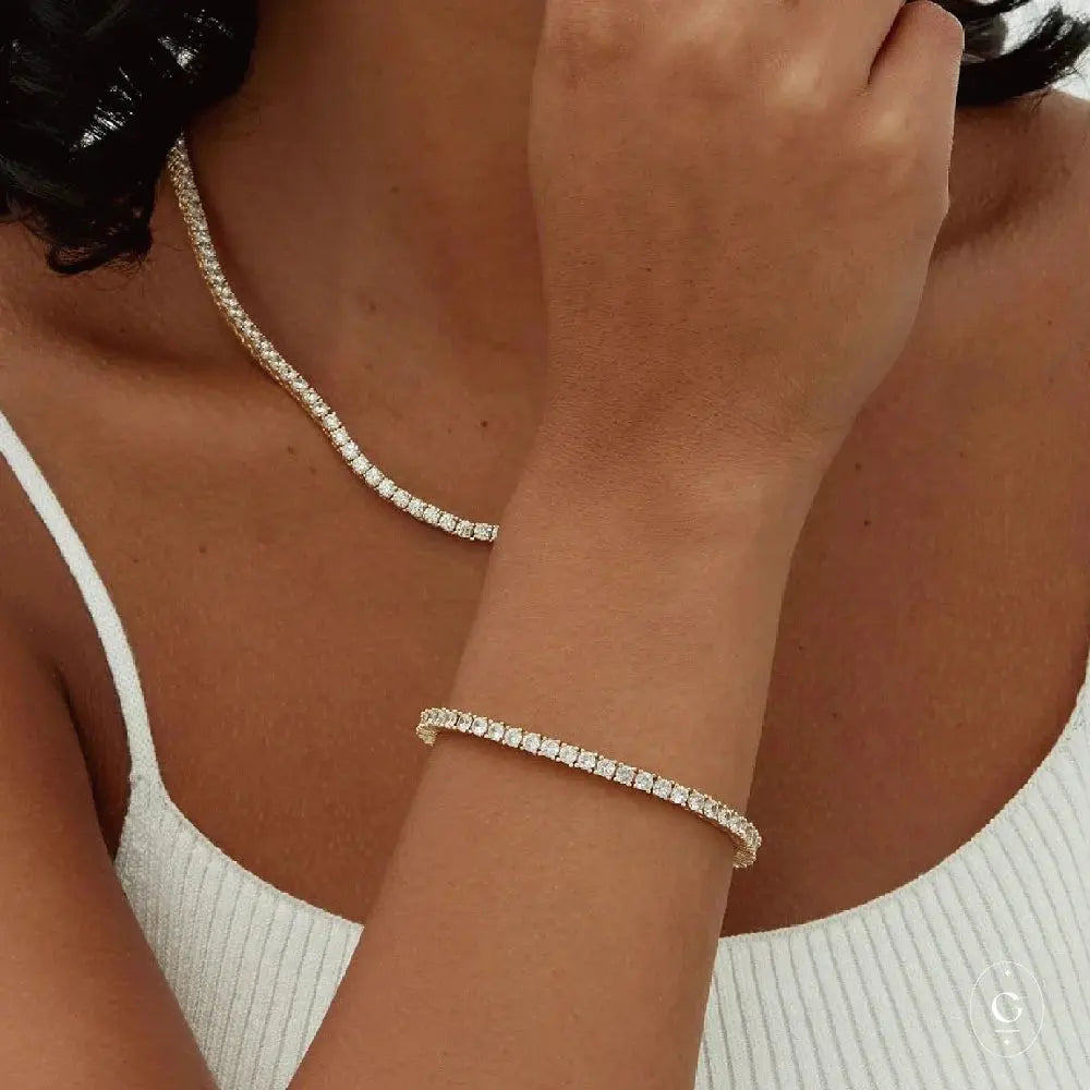 Golden Grace Zirconia Tennis Bracelet