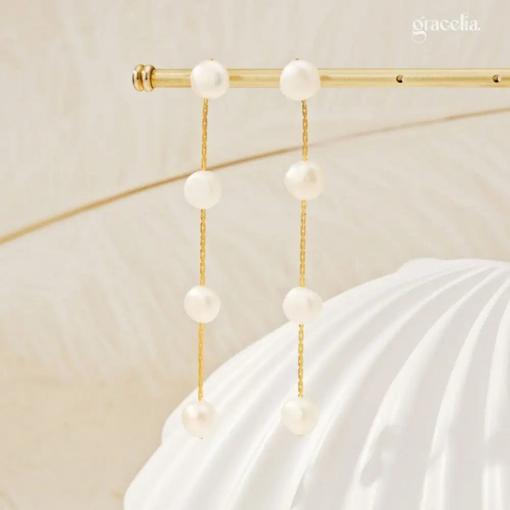 "Melodies of Serenity" Pearl Drop Earrings