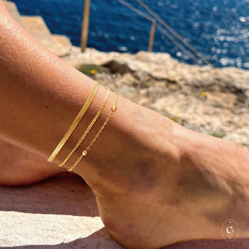 Tidal Grace Dainty Anklet Stack
