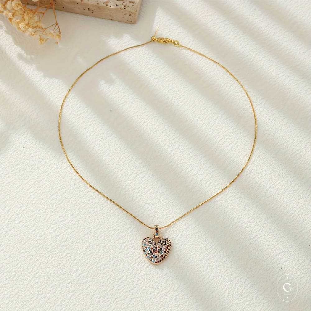 Rainbow Bubble Letter Necklace