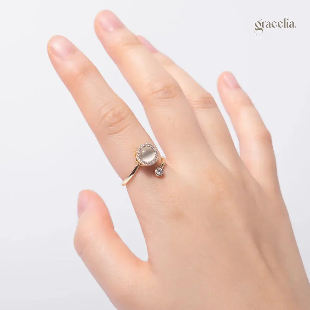 Cat Eye Fortune Spinning Fidget Ring