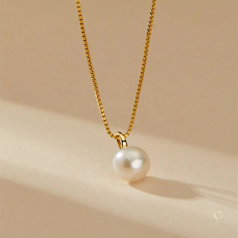 Marina Dainty Pearl Necklace Gracelia Jewelry Gold