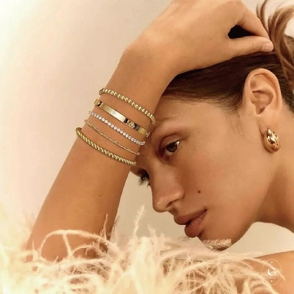 Golden Grace Zirconia Tennis Bracelet