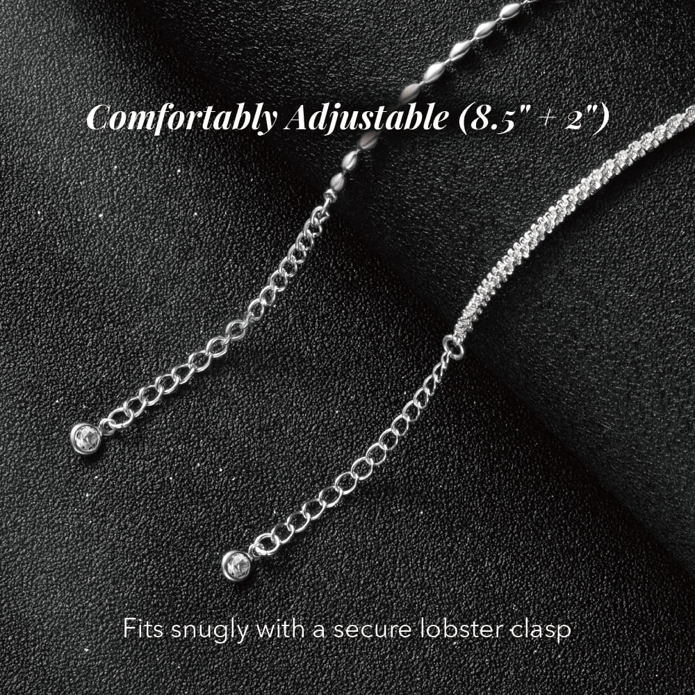 Tidal Grace Dainty Anklet Stack