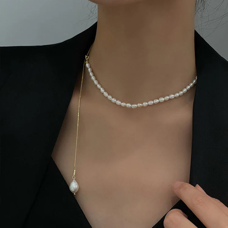 Close-up of the Golden Dream Real Pearl Necklace