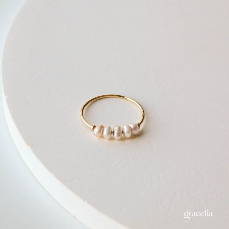 Serene Pearl Beaded Ring