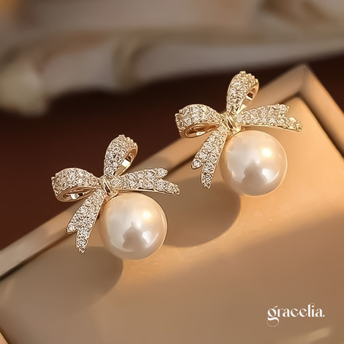 Glistening Butterfly Pearl Stud Earrings