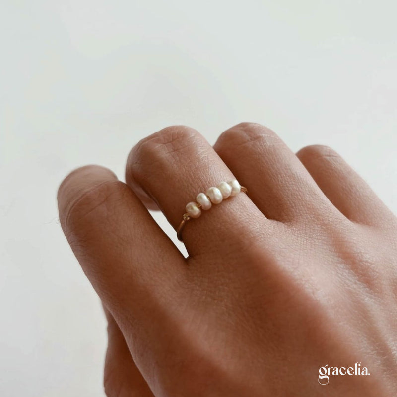 Serene Pearl Beaded Ring