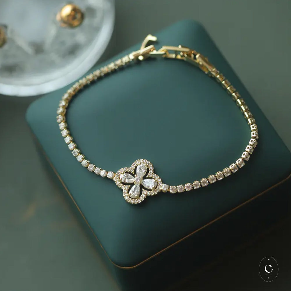 Starlight Four Leaf Clover Bracelet