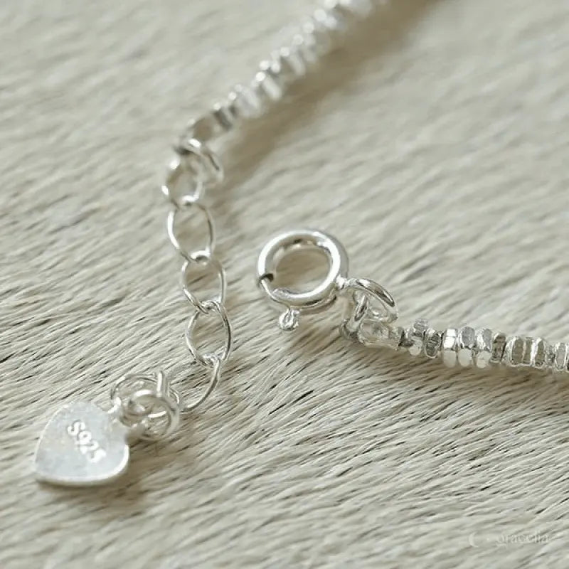 Everglow Dainty Silver Pearl Necklace