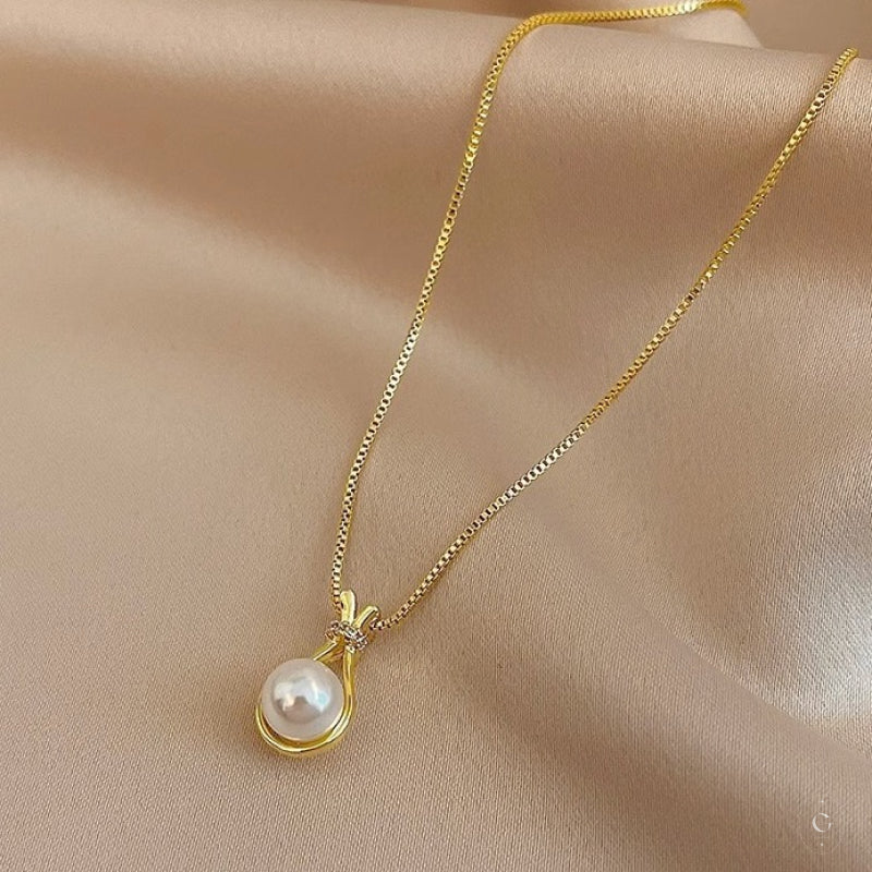 Blessing Bag Dainty Pearl Necklace