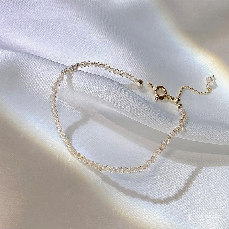 Golden Hours Dainty Beaded Anklet