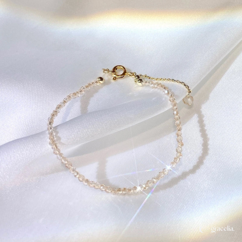 Golden Hours Dainty Beaded Anklet