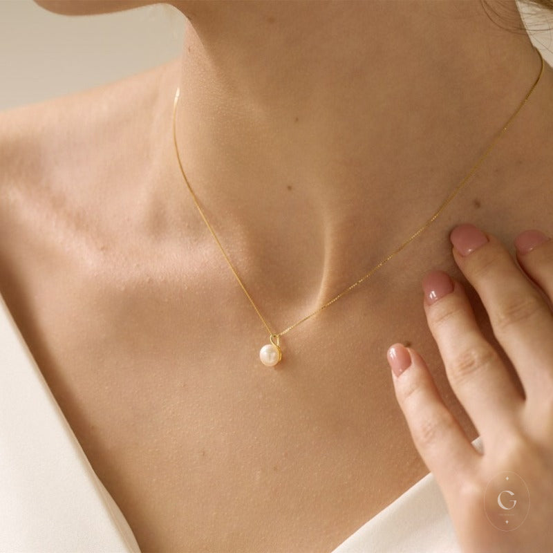 Marina Dainty Pearl Necklace Gracelia Jewelry