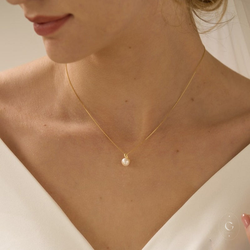 Marina Dainty Pearl Necklace Gracelia Jewelry