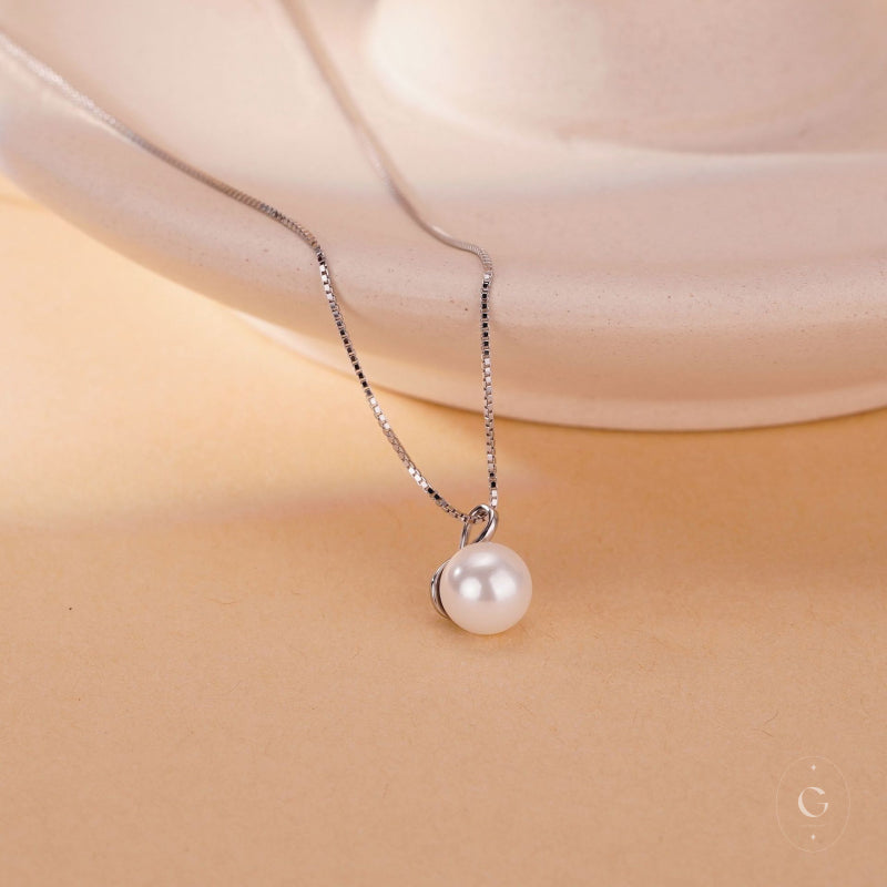 Marina Dainty Pearl Necklace Gracelia Jewelry Silver