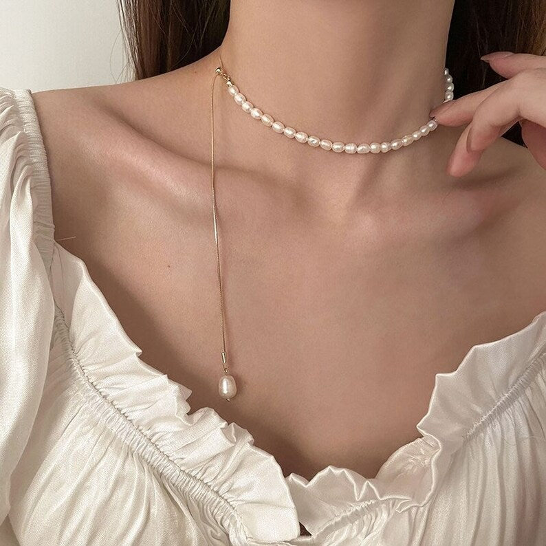 Golden Dream Pearl Necklace highlighting its timeless elegance