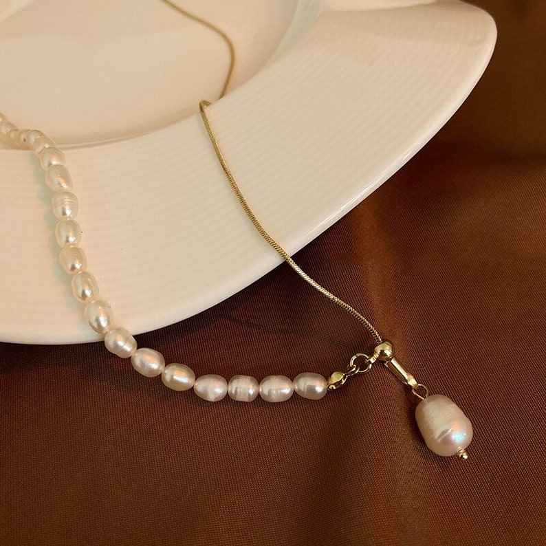 Golden Dream Pearl Necklace featuring lustrous freshwater pearls