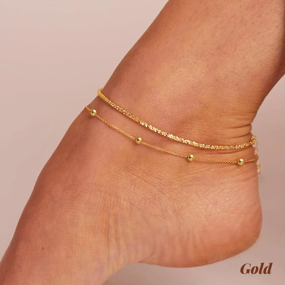 Tidal Grace Dainty Anklet Stack